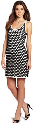 Evolution by Cyrus Women's A-line All Over Lace Dress, Black/White, Small