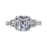 Saraya's Engagement Ring - 3 Stone Asscher Cut CZ