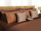 350 Thread Count Egyptian Cotton Sateen Extra Deep Pocket Sheet Set Chocolate Twin CHOCOLATE