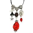 Glass Necklace Murano Stylish Red Twist Charm Beads Pendant By Bucasi