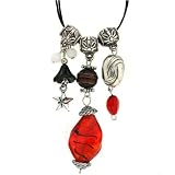 Glass Necklace Murano Stylish Red Twist Charm Beads Pendant By Bucasi
