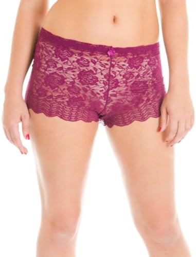 Cotton Cantina Women's Plus Size Sheer Full Lace Floral Shorts (3 Pack)