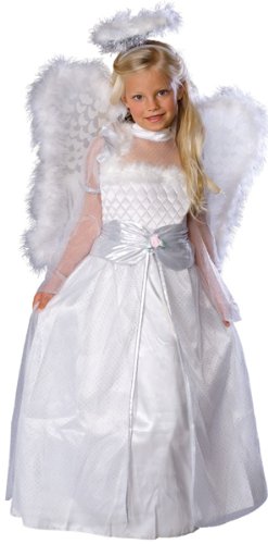 Girls White Angel Wings Costume