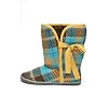 Seventies Plaid Turquoise Sugar Boot