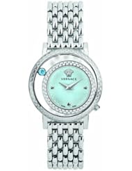 Versace Womens VDA030014 Venus Analog Display Quartz Silver Watch