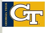 NCAA Georgia Tech Yellow Jackets 11x18 Car Flags with Bracket ( Set of Two )
