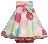 IMAGE OF Bonnie Baby Baby-Girls Infant Multi Dot Birthday Dress, Multi, 18 Months