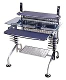 INNOVEX GPC04 Computer Desk, Blue Glass