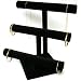 3 Tier Black Velvet T-Bar Bracelet & Necklace Jewelry Display Stands