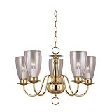 Sea Gull Lighting 3314-02 Traditional Five-Light Chandelier, Brass Finish with Clear Glass Shades
