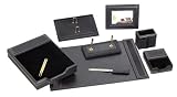 Majestic Goods Office Supply Leather Desk Set, Black (W934)