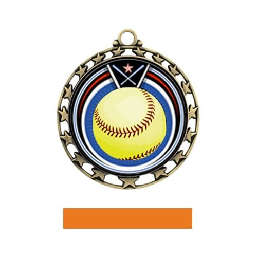 Custom Hasty Awards Softball Eclipse Insert Medals M 4401 GOLD MEDAL