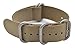 ArtStyle Watch Band with Colorful Nylon Material Strap and Heavy Duty Brushed Buckle (Khaki, 22mm)