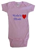 MADE IN ILLINOIS - ILLINOIS BABY - State-series - White, Blue or Pink Onesie / Baby T-shirt