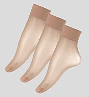 3 Pairs of Sheer 10 Denier Matt Ladder Resist Ankle Highs