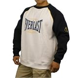 Mens Everlast boxing white & blue gym sweater. 100% authentic made with high quality polyester & cotton. Large logo printed on front and small logo on sleeve. Very durable, good for hiking, going to the gym or just hanging out!