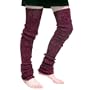 Burgundy Super Long Cable Knit Leg Warmers