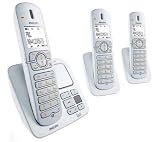 Philips - CD5653S/38 - Téléphone sans fil avec répondeur + 2 combiné(s) supplémentaire(s) - GAP - Blanc