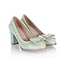 Charm Foot Fashion Bows Womens Chunky High Heel Pumps Shoes