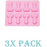 3 Pack OF X Penis Ice Cube Chocolate Soap Tray Mold Silicone Party maker (Ships From USA)