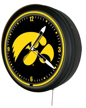 Iowa Hawkeyes Neon Clock