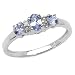 0.60 Carat Genuine Tanzanite & Diamond Silver Ring