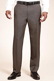 Supercrease® Flat Front Straight Leg Trousers with Wool