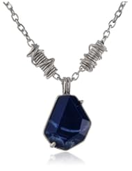 Kenneth Cole New York "Oceans Blue" Geometric Stone Pendant Necklace, 21"