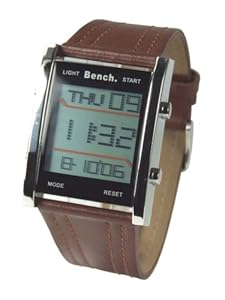 Bench Gents Lcd Brown Strap Watch Bench Gents Lcd Brown Strap Watch