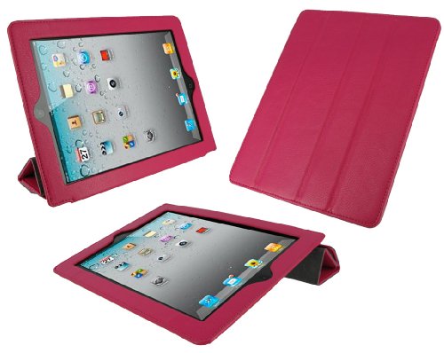 rooCASE Smart Case (Magenta) Leather Cover for Apple iPad 2 Wifi / 3G Model 16GB, 32GB, 64GB