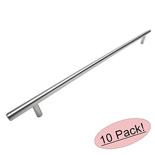 Cosmas® 404-320SS True Solid Stainless Steel Construction 3/8 Inch Slim Line Euro Style Cabinet Hardware Bar Handle Pull - 12-5/8
