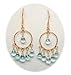 18 Kt 12.60 ct Blue Topaz Briolette Dangle Hoops title=