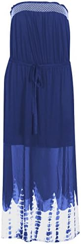 Plus Size Blue Tie Dye Border Maxi Dress --Size: 3x Color: Blue