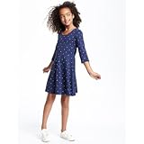 オールドネイビー OLD NAVY/ プリントフィット&フレアドレス ブルー ワンピース M【並行輸入】