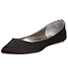 Steve Madden Women's Skorch Pointed Toe Flat,Black Satin,6.5 M US