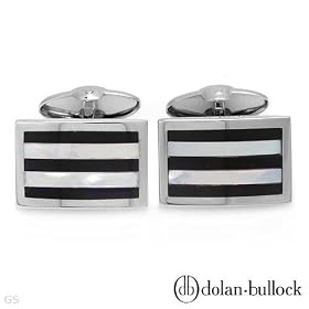 DOLAN BULLOCK Charming Brand New Cuff Links With Genuine Mother of pearls in Violet Enamel and 925 Sterling silver. Total item weight 10.7g Length 18.5mm - Certificate Available.
