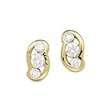 3 Cubic Zirconia (Created) Earrings in 14K Yellow Gold