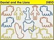 Pk of 12 Faith Bands Shaped Rubber Bands: DANIEL AND THE LIONS