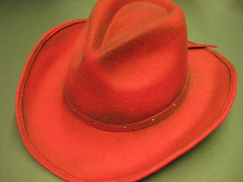 Red Felt Tea Stained Look CowGirl! Red Hat Ladies Society Too!