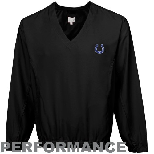 Cutter & Buck Indianapolis Colts Black Astute Performance Pullover Windshirt (Large)