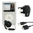 LAVA Protect and Charge Pack for iPod Classic includes Clear Hard Plastic Case, Black Lanyard, Home Charger and iPod Cable