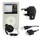 LAVA Protect and Charge Pack for iPod Classic includes Clear Hard Plastic Case, Black Lanyard, Home Charger and iPod Cable