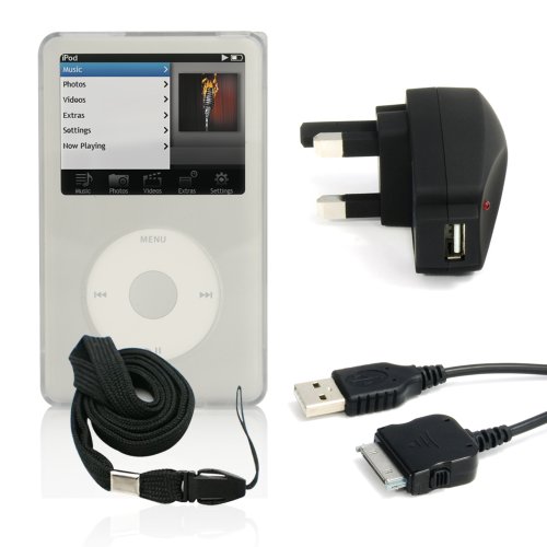 LAVA Protect and Charge Pack for iPod Classic includes Clear
