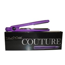NuMe Couture Purple Tourmaline Ceramic Ionic 1 1/3" Hair Straightener / Flat Iron Dual Voltage 110v - 240v