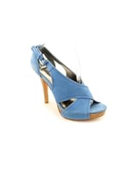 Coach Adelle Womens Size 8.5 Blue Open Toe Suede Dress Sandals Shoes