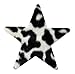 ID 9064 Fuzzy Cheetah Print Star Patch Craft Shape Symbol Felt Iron On Applique