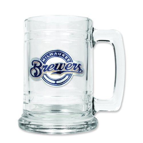 MLB Milwaukee Brewers Glass Tankard 15oz