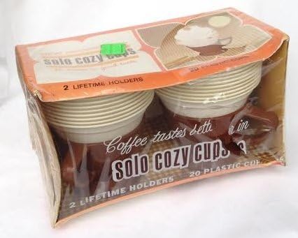 1960's Solo 2 Lifetime Holders Plus 20 Disposable Cozy Cups (Color: Brown)