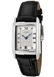ROTARY Watches:Women's White Swarovski Crystal Silver Textured Dial Black Leather