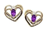 0.54 cts Genuine Amethyst Earrings - 14kt White or Yellow Gold LIFETIME WARRANTEE